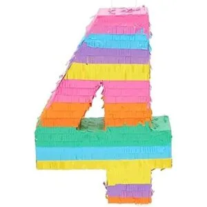 Piñata pequeña de arcoíris número 4 para fiesta de_4