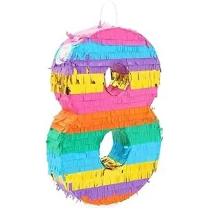 Piñata pequeña arcoíris para fiesta de cumpleaños número_4