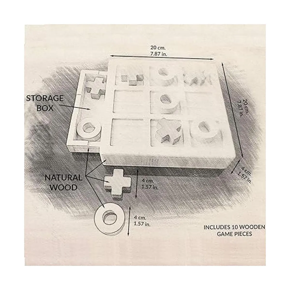 TIC TAC Toe Juego familiar incluye 10 piezas de juego de_3
