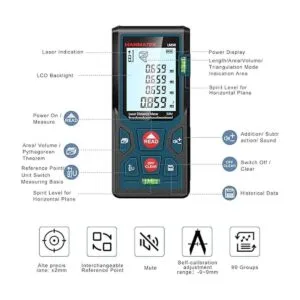 Medición láser de 165 pies164.0 ft FtinM de conmutación