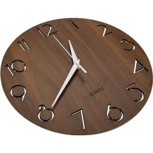 Nicunom Reloj de pared de madera con diseño de números_2