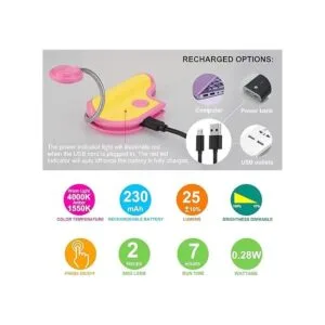 BIGMONAT Luz de lectura recargable en la cama para niños_2