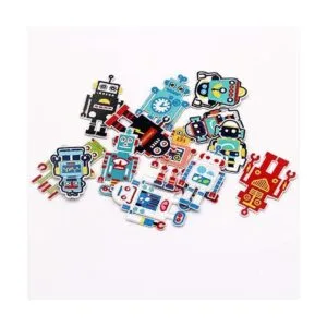 14 parches bordados con diseño de robot para coser o