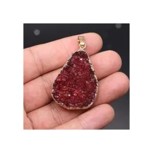 3 colgantes de piedra natural forma irregular de cristal_3