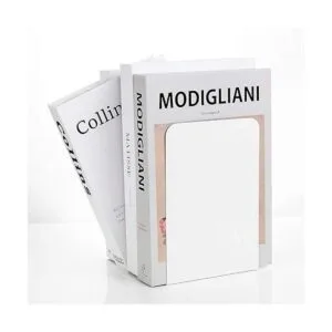 6 sujetalibros de metal blanco sujetalibros para