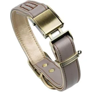 CHEDE Collar básico clásico de piel acolchada para_1