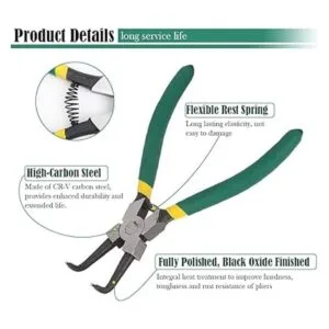 Queta Juego de 4 alicates de anillo a presión de 7