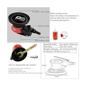 Lijadora orbital aleatoria de aire profesional lijadora