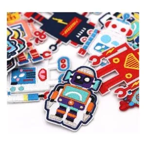 14 parches bordados con diseño de robot para coser o