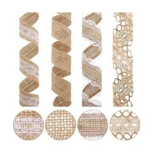 4 rollos de cinta de arpillera rollo de encaje cinta de