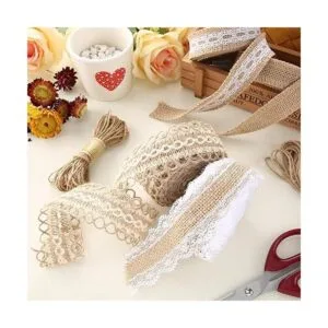 4 rollos de cinta de arpillera rollo de encaje cinta de