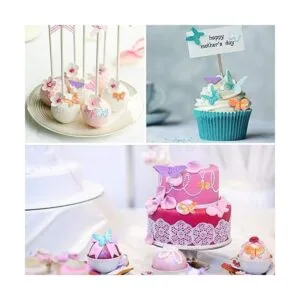 5 moldes de silicona con forma de mariposa y flor para