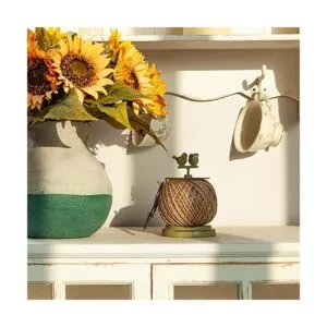 SOFFEE DESIGN Juego de carrete de yute vintage con soporte