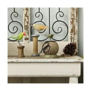 SOFFEE DESIGN Juego de carrete de yute vintage con soporte