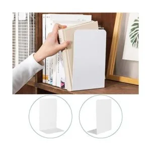 6 sujetalibros de metal blanco sujetalibros para