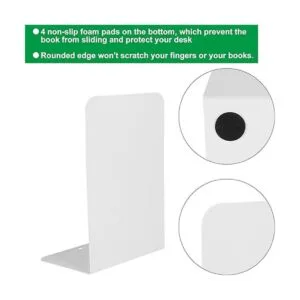 6 sujetalibros de metal blanco sujetalibros para