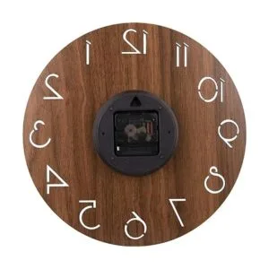 Nicunom Reloj de pared de madera con diseño de números_5