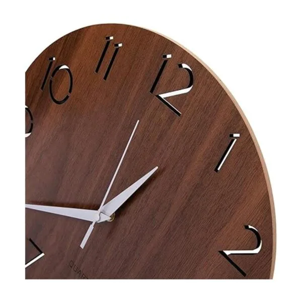 Nicunom Reloj de pared de madera con diseño de números_4