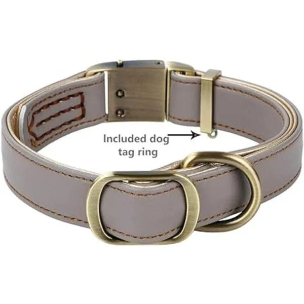 CHEDE Collar básico clásico de piel acolchada para_2