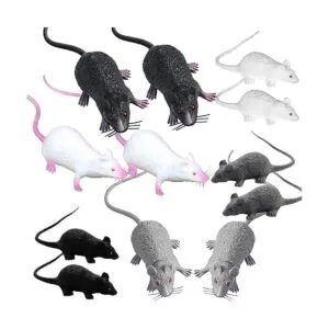 Cotiny 12 piezas de ratas falsas de plástico para