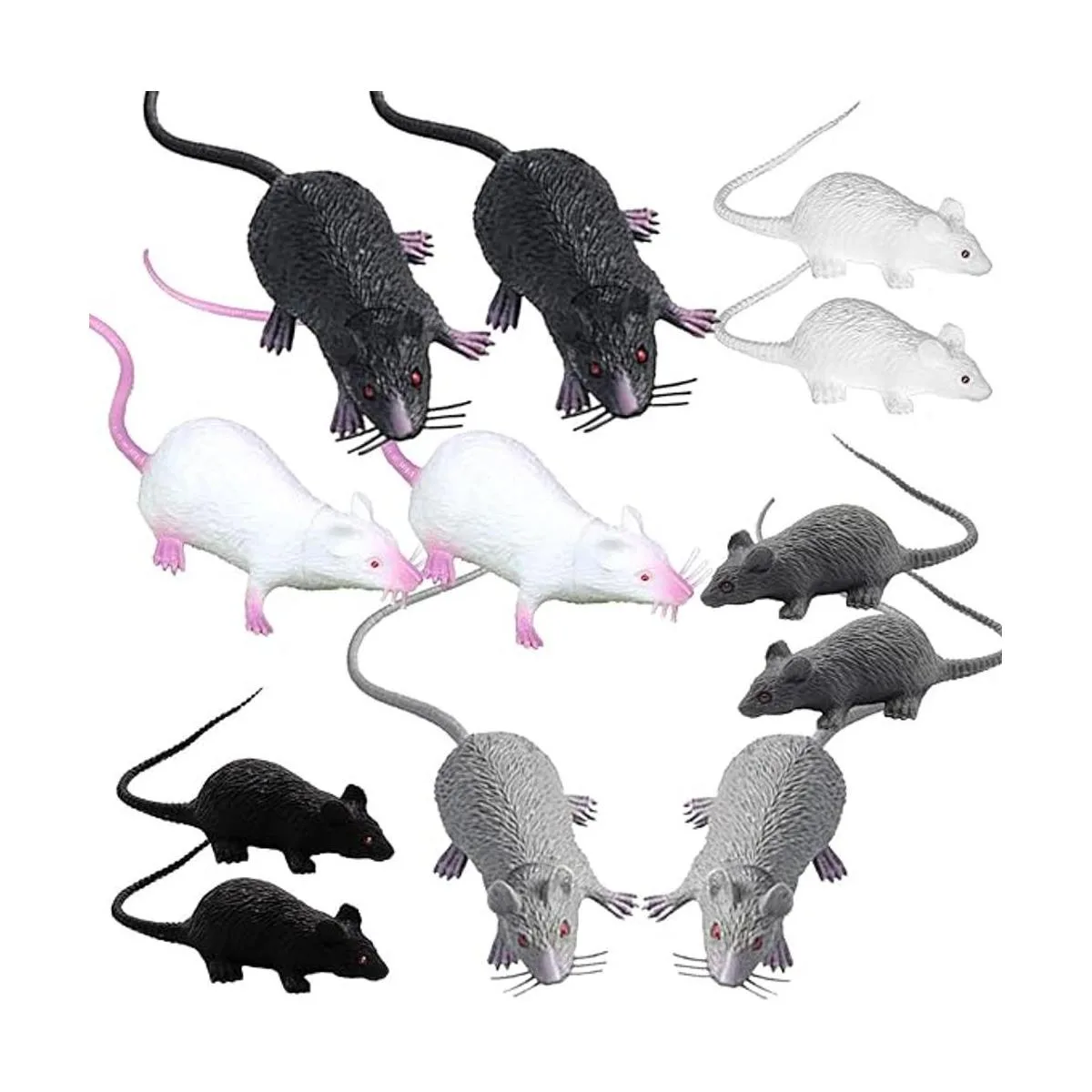 Cotiny 12 piezas de ratas falsas de plástico para