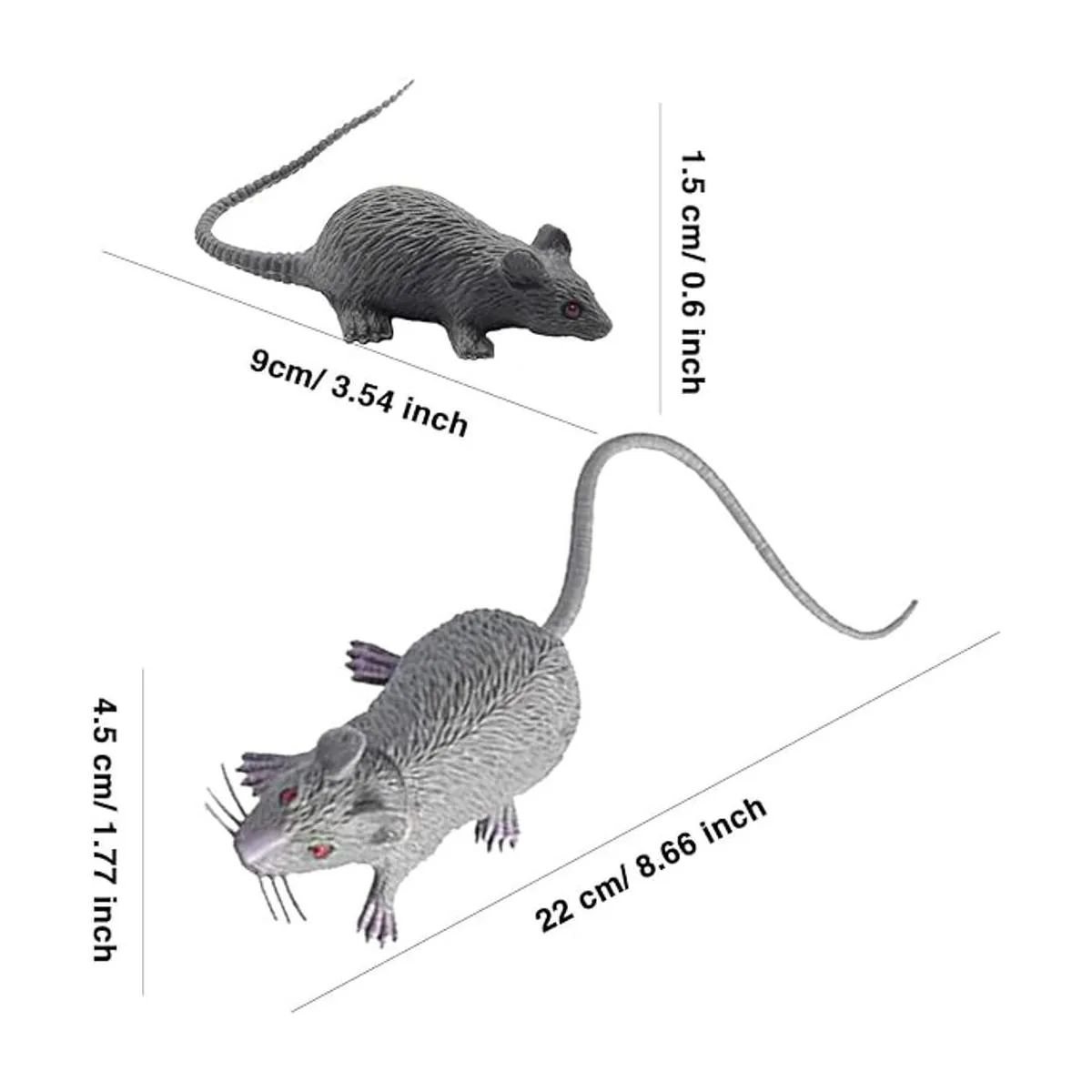 Cotiny 12 piezas de ratas falsas de plástico para