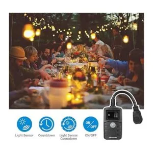 DEWENWILS Temporizador de luz para exteriores resistente a