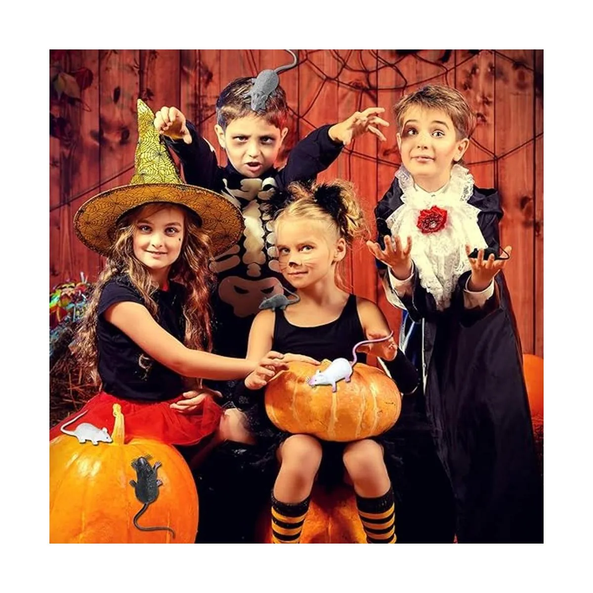 Cotiny 12 piezas de ratas falsas de plástico para