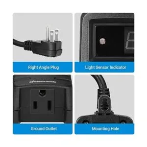 DEWENWILS Temporizador de luz para exteriores resistente a