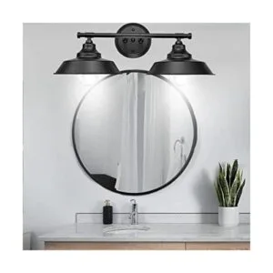 Lámparas de tocador negras para baño lámparas rústicas de_1