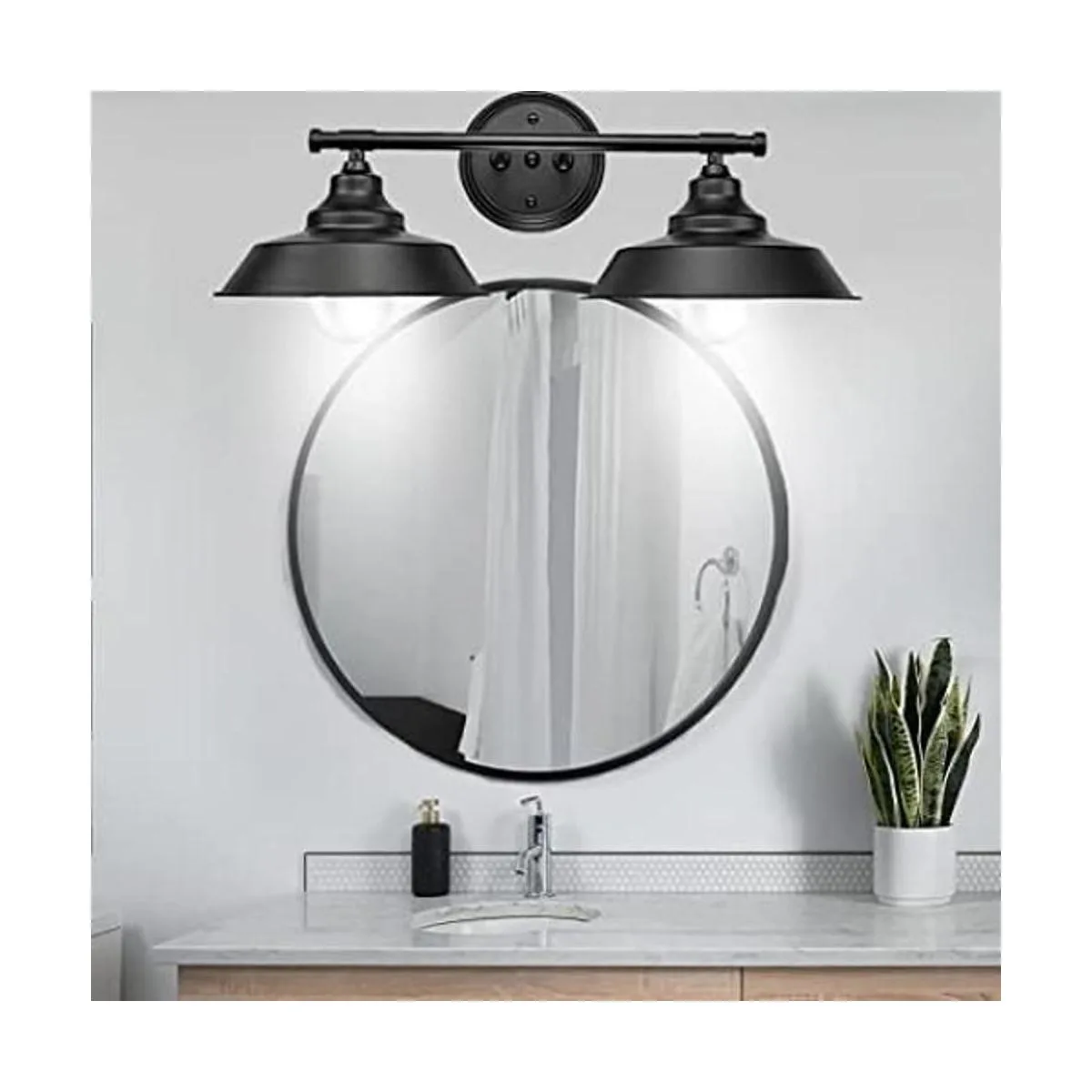 Lámparas de tocador negras para baño lámparas rústicas de_1