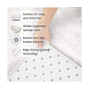 Ompaa Alfombra esponjosa muy suave para dormitorio sala