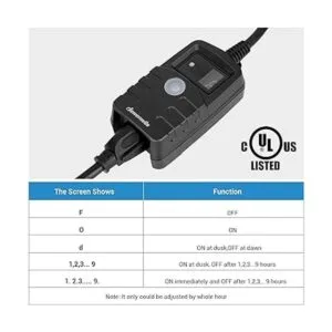 DEWENWILS Temporizador de luz para exteriores resistente a