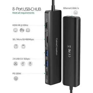 Hub USB C 4K 60Hz CableCreation 7 en 1 USBC Hub_2