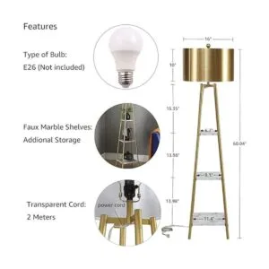 ROSEN GARDEN Lámpara de pie luz de lectura de pie con_4