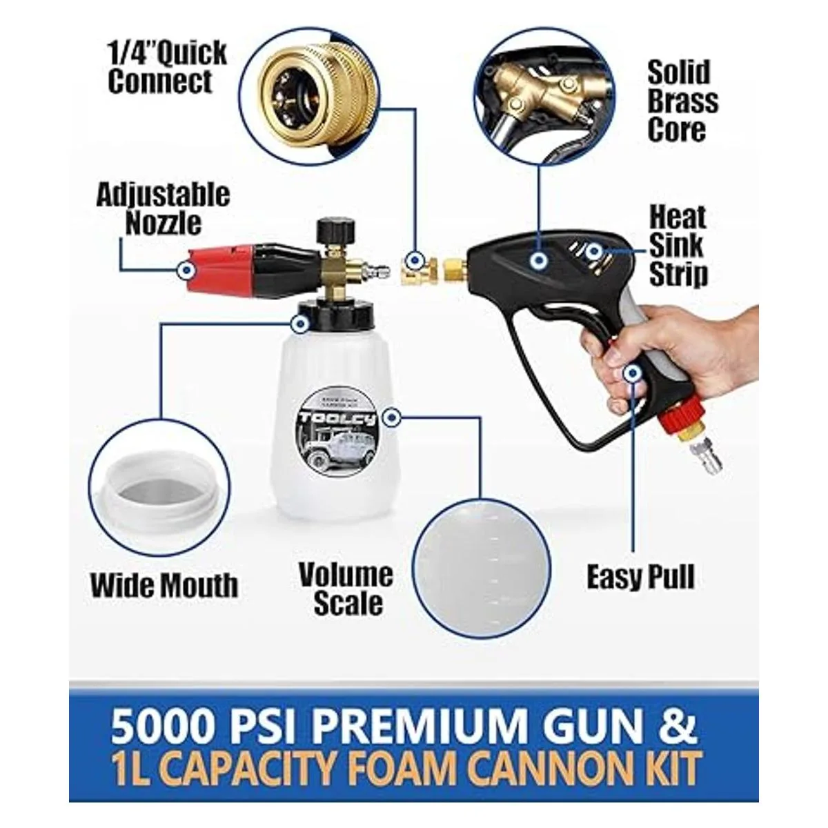 Toolcy Kit de cañón de espuma con de lavado a