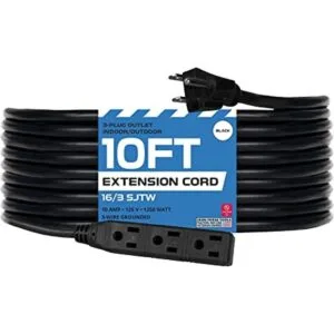 Cable de extensión negro de 9.8 ft con 3 tomas de_1