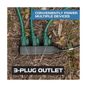 Cable de extensión negro de 9.8 ft con 3 tomas de_3