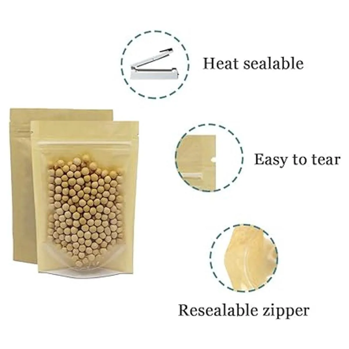 50 piezas de papel kraft transparente marrón Fornt para_3