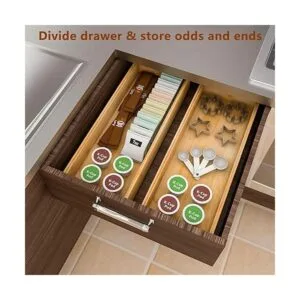 Caja organizadora de cajones de bambú para cocina juego_3