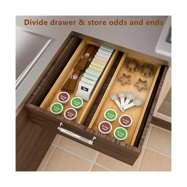 Caja organizadora de cajones de bambú para cocina juego_3
