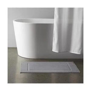 Tapete de baño de algodón y diseño con bandas_5