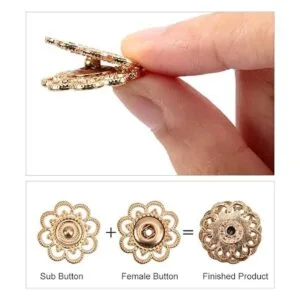 NBEADS 24 juegos de botones a presión de aleación de