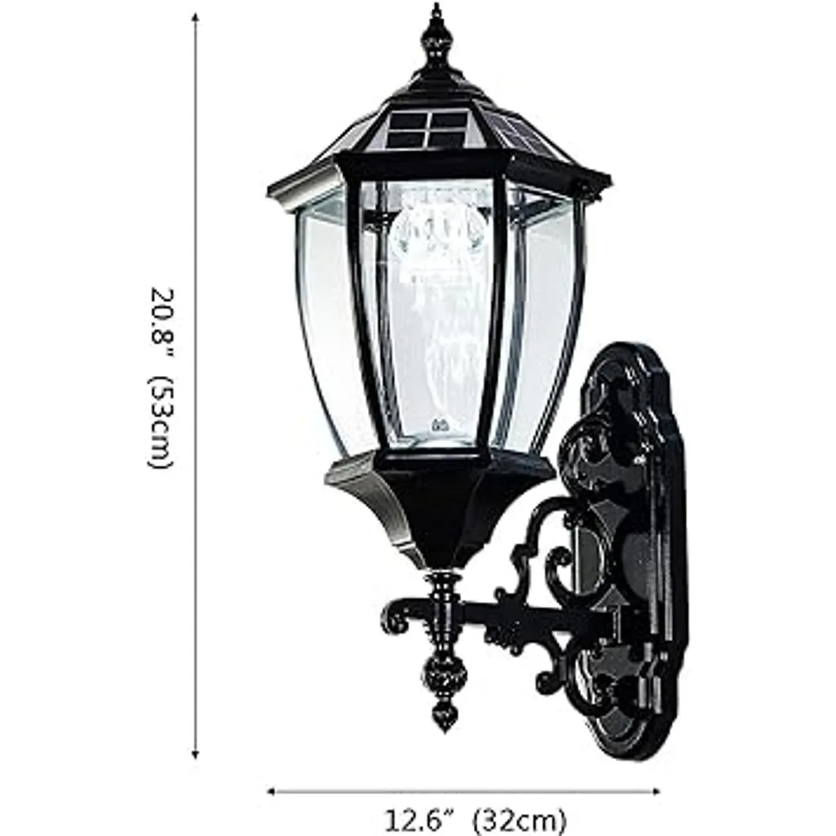 Lámpara de pared solar con sensor de luz impermeable