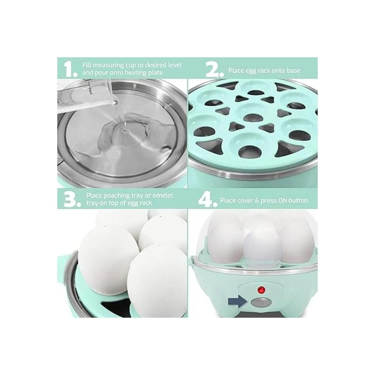 Elite Gourmet EGC007M Olla rápida para huevos 7 huevos_4