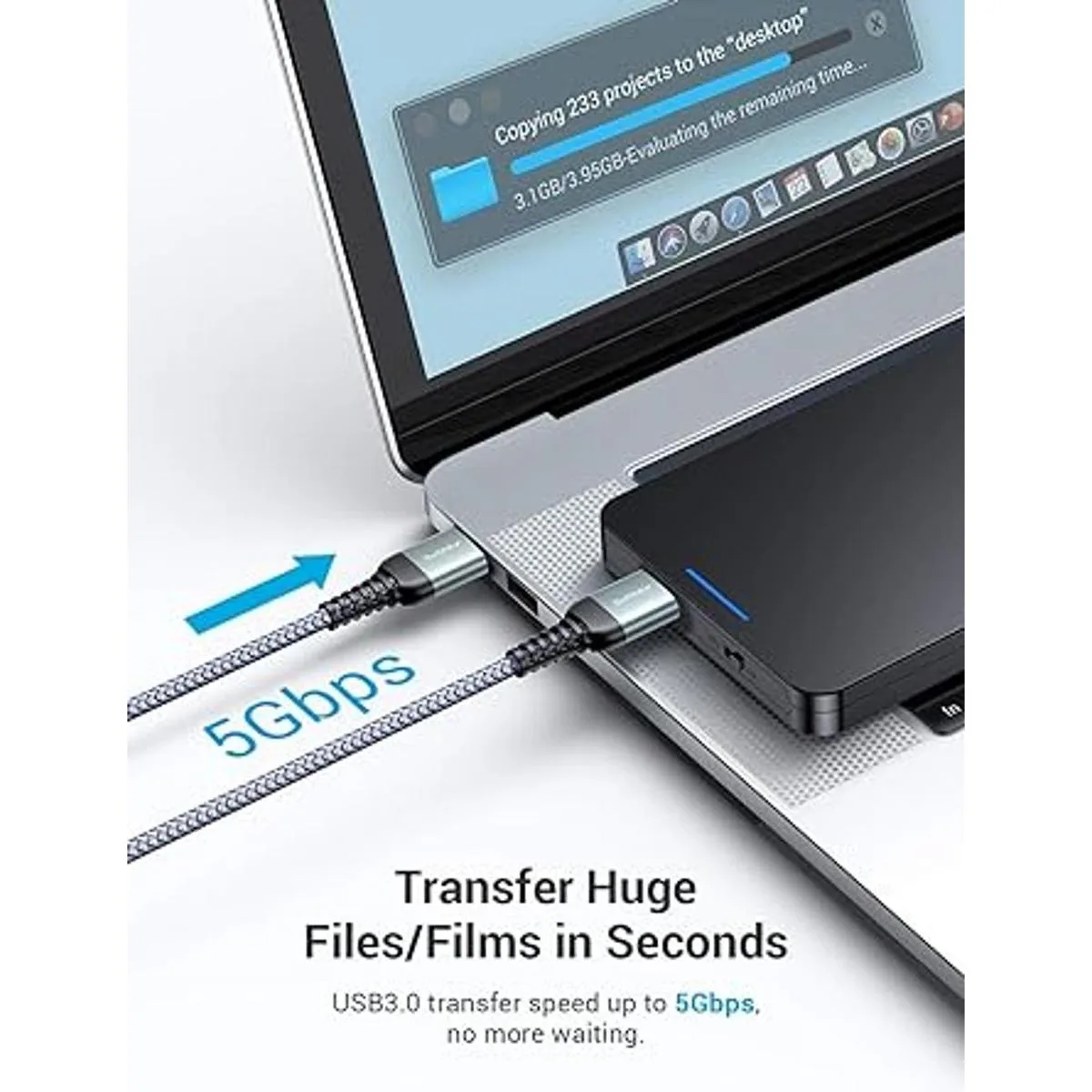 AINOPE Cable USB 3.0 A a macho de 10 pies cable USB 3.0 a_5