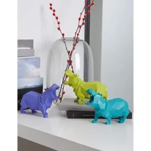 HAUCOZE Figura decorativa de hipopótamo diseño de animales_3