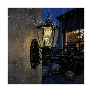 Lámpara de pared solar con sensor de luz impermeable