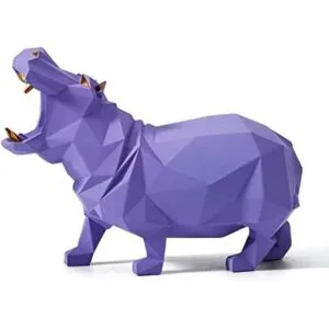 HAUCOZE Figura decorativa de hipopótamo diseño de animales_1