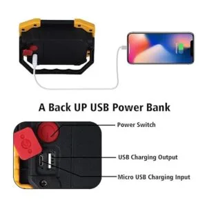 TSUN Luz de trabajo LED COB de 30 W 2000 LM recargable_4